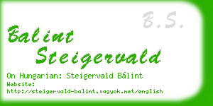 balint steigervald business card